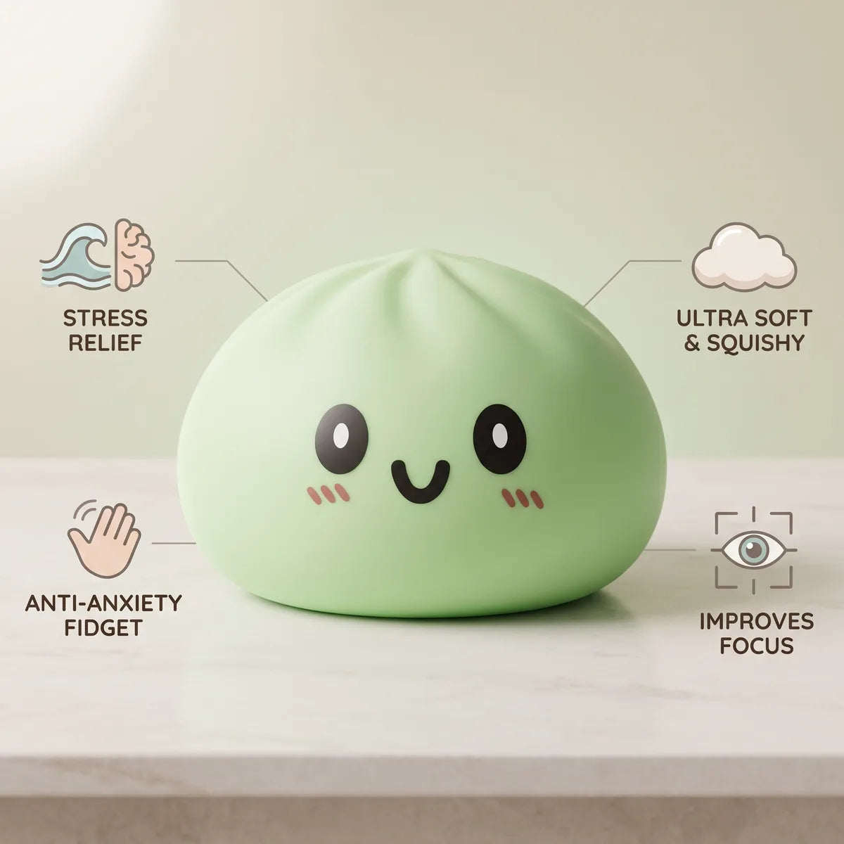 Jumbo Large Green Dumpling Squishy — squishy dumpling toy
