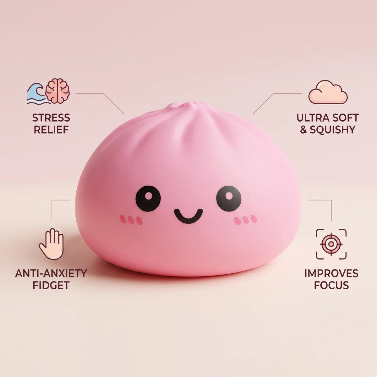 Jumbo Large Pink Dumpling Squishy — squishy dumpling toy