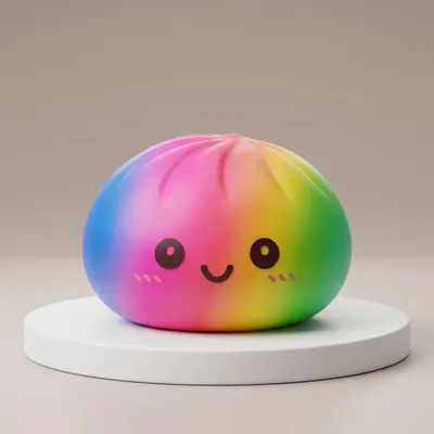 Colorful Large Rainbow Dumpling Squishy — squishy dumpling toy