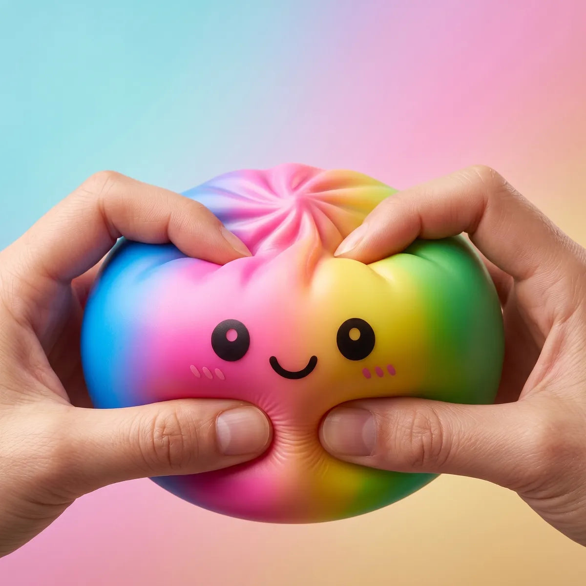 Colorful Large Rainbow Dumpling Squishy — squishy dumpling toy