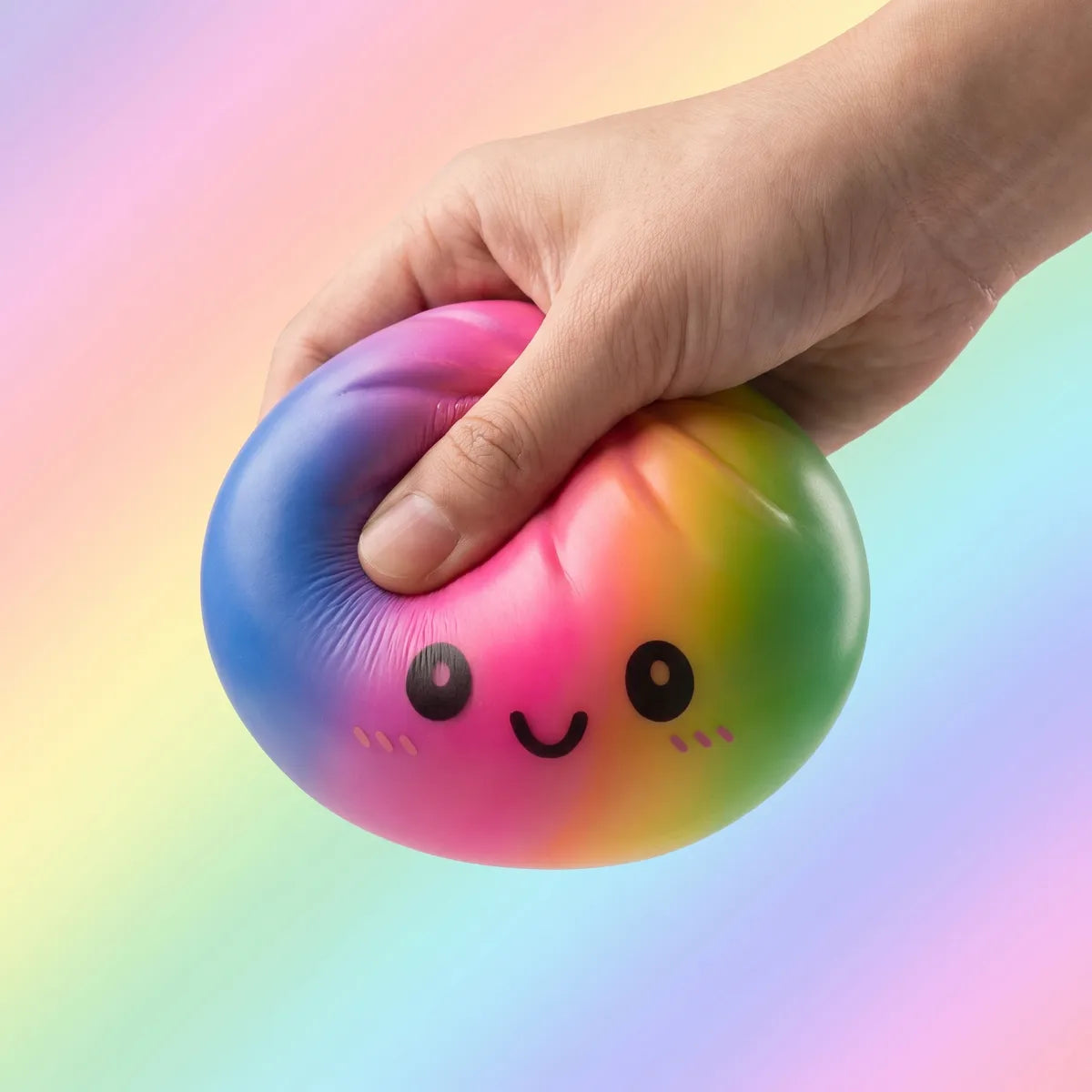 Colorful Large Rainbow Dumpling Squishy — squishy dumpling toy