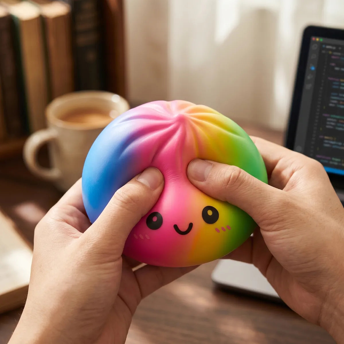 Colorful Large Rainbow Dumpling Squishy — squishy dumpling toy