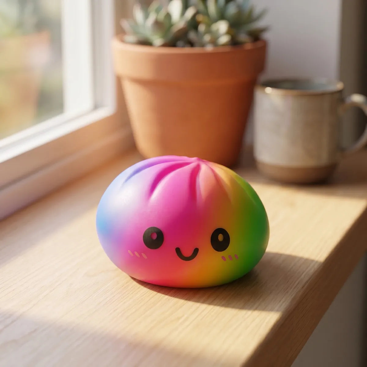 Colorful Large Rainbow Dumpling Squishy — squishy dumpling toy