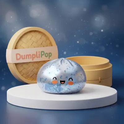 Icy Light Blue Sparkle Dumpling Squishy — squishy dumpling toy