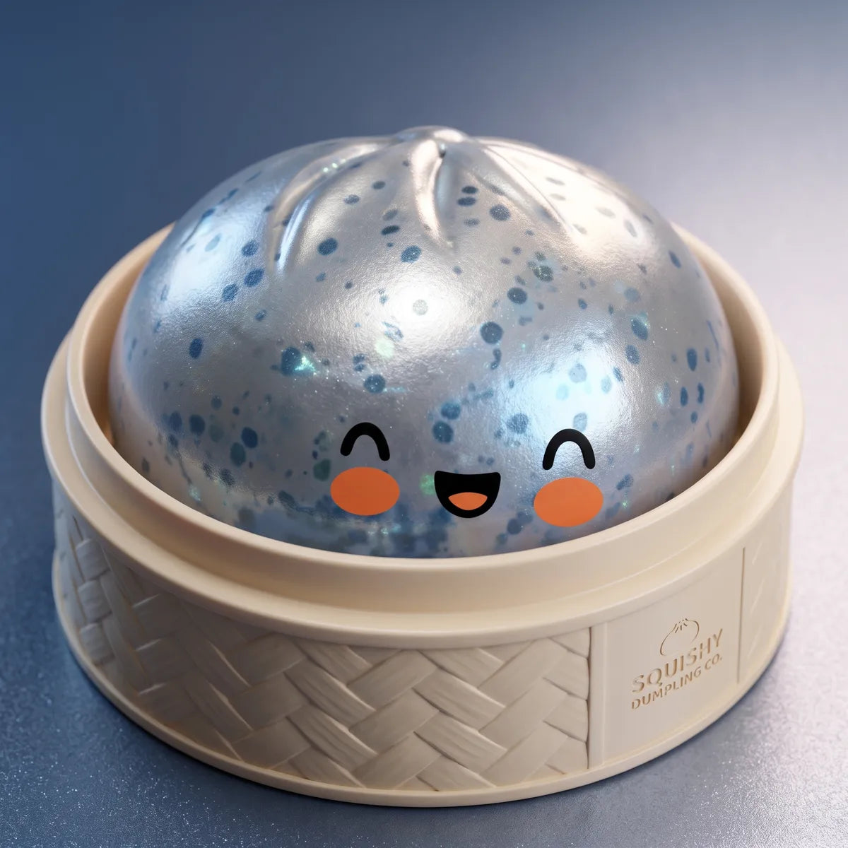 Icy Light Blue Sparkle Dumpling Squishy — squishy dumpling toy
