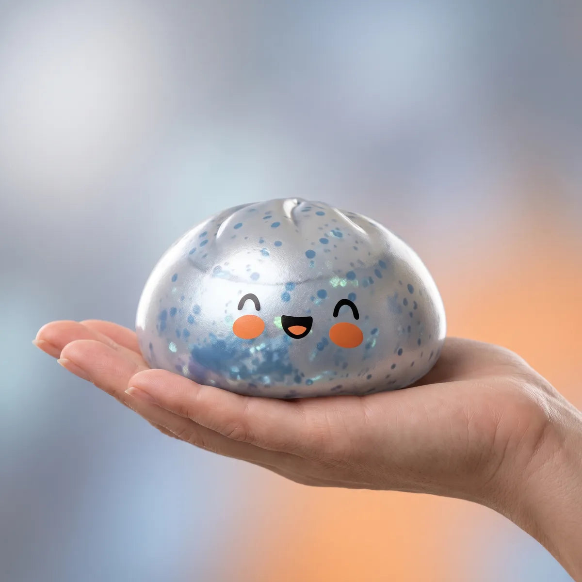 Icy Light Blue Sparkle Dumpling Squishy — squishy dumpling toy