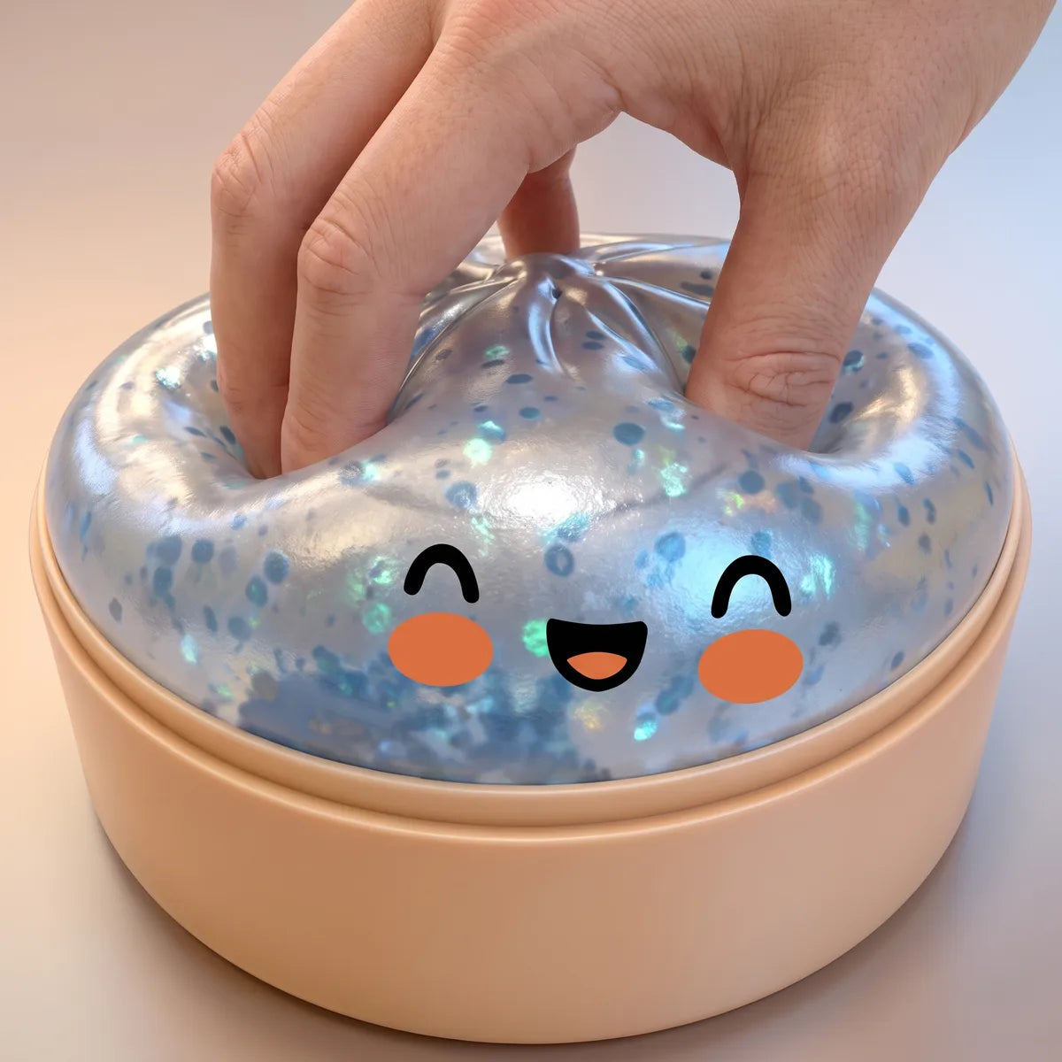 Icy Light Blue Sparkle Dumpling Squishy — squishy dumpling toy