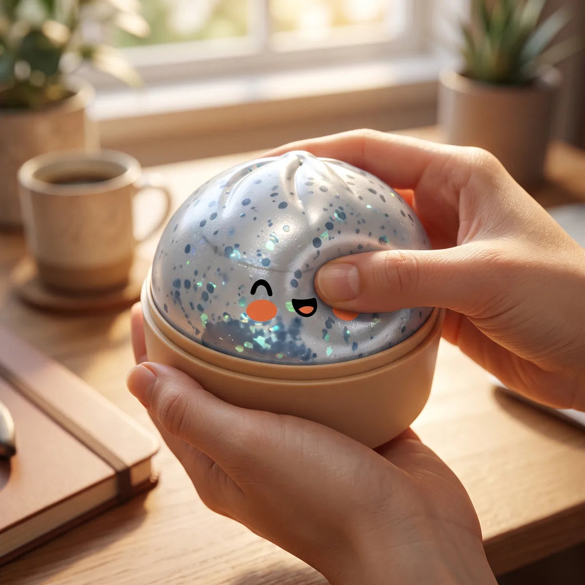 Icy Light Blue Sparkle Dumpling Squishy — squishy dumpling toy