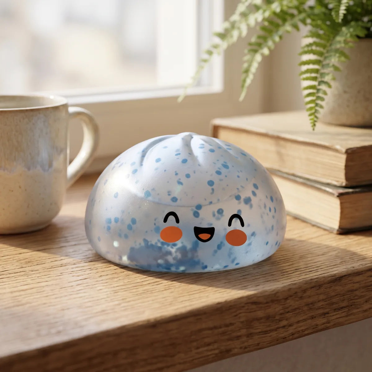 Icy Light Blue Sparkle Dumpling Squishy — squishy dumpling toy
