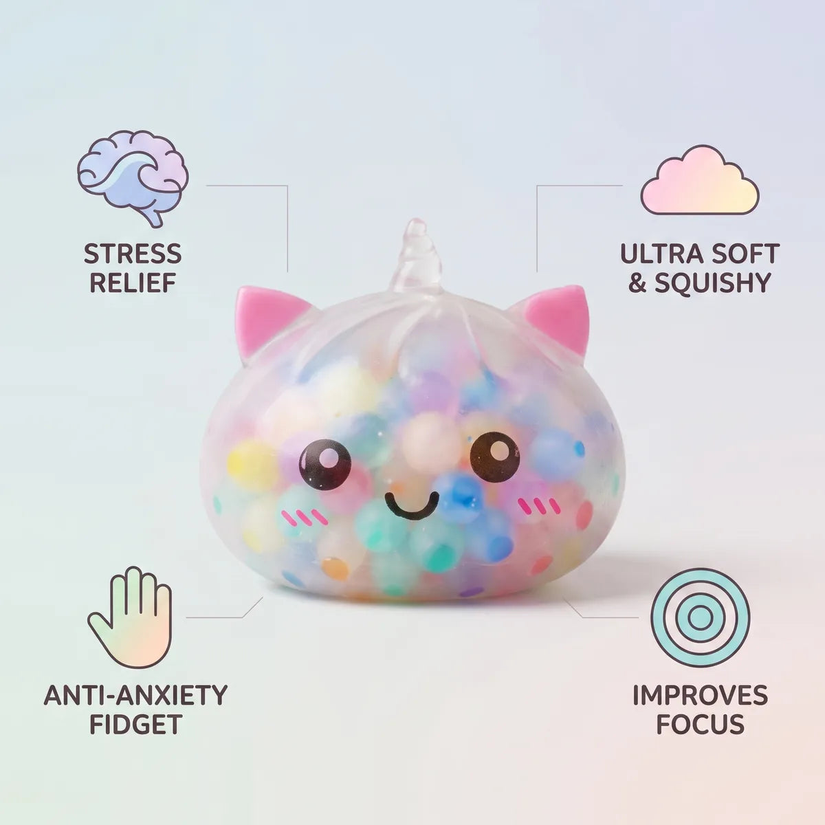 Pastel Multicolor Unicorn Bubble Dumpling Squishy — squishy dumpling toy