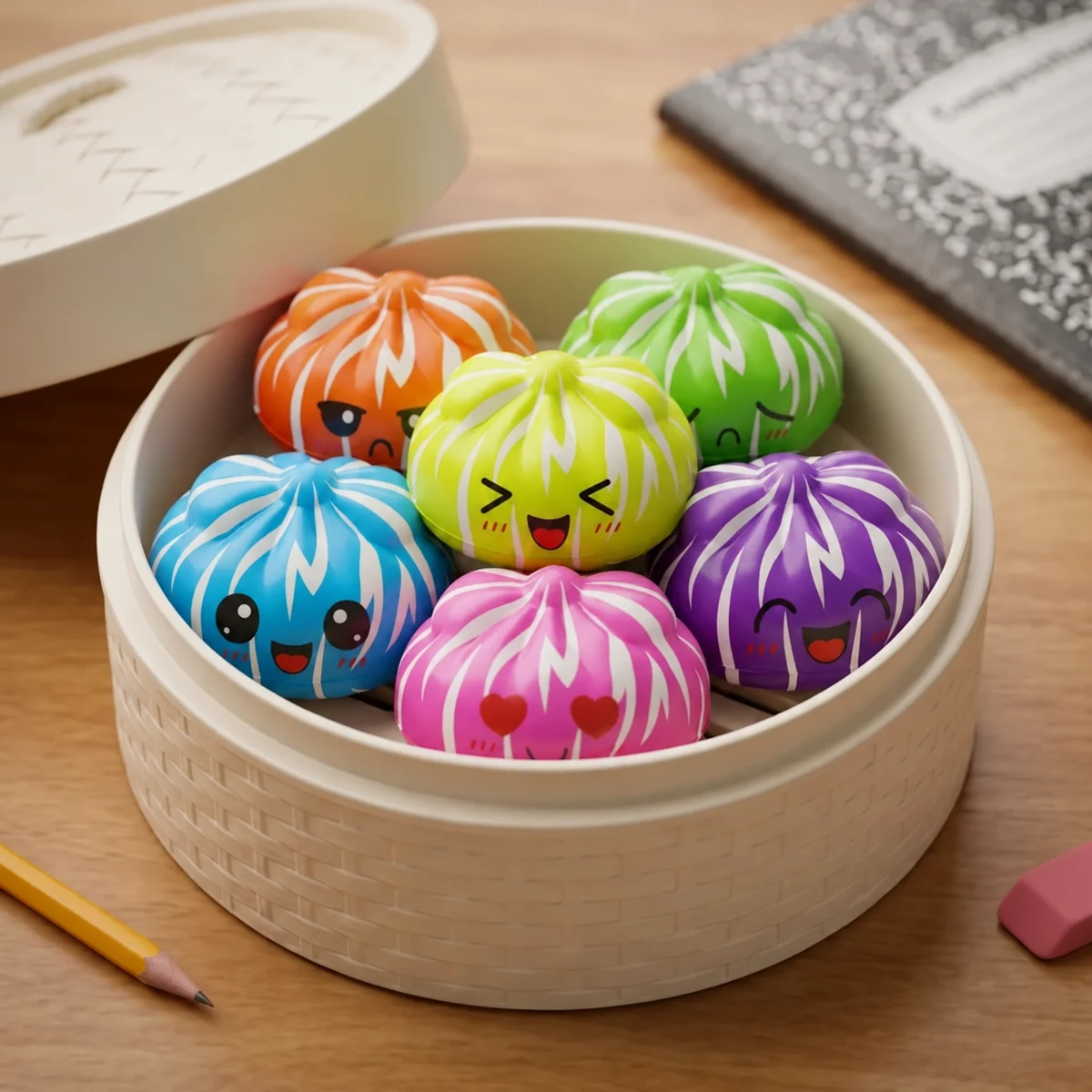 Happy Faces Mystery Cute Dumpling Squishy — squishy dumpling toy