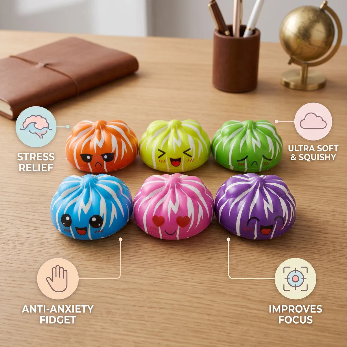 Happy Faces Mystery Cute Dumpling Squishy — squishy dumpling toy