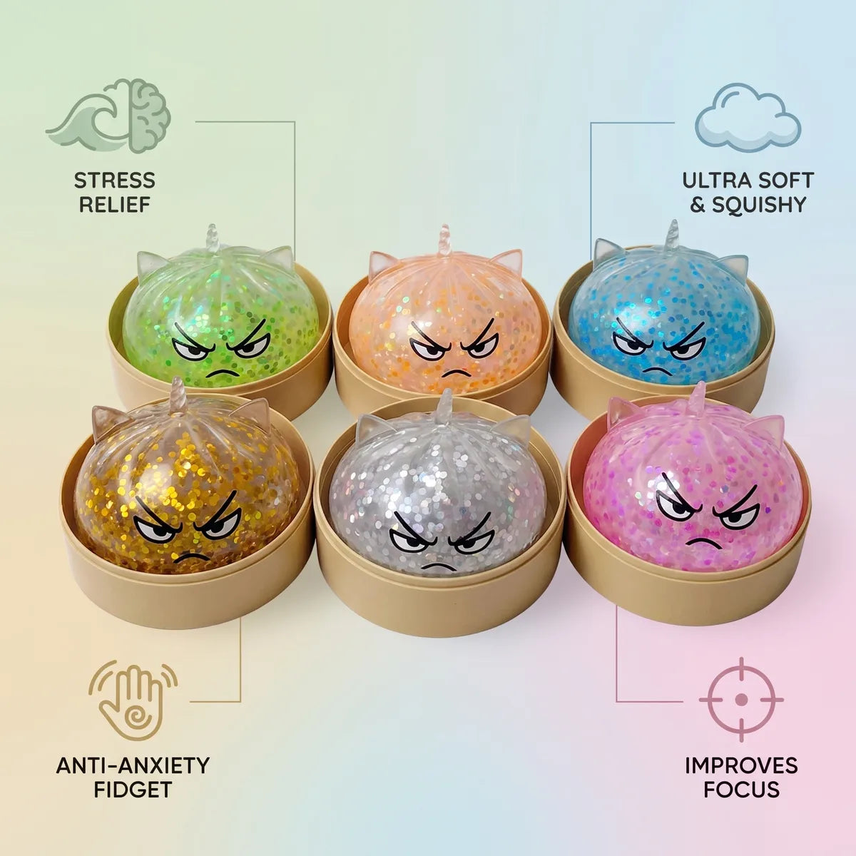 Magical Mystery Dumpling Squishy Rare Unicorn Glitter — squishy dumpling toy
