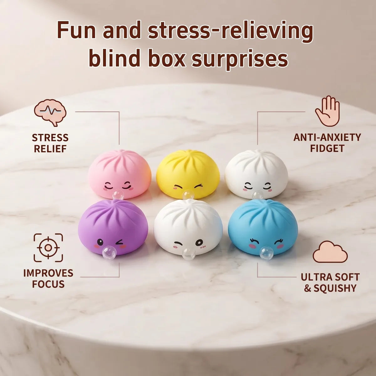 Mystery Dumpling Squishy Toys Bubble Blow — squishy dumpling toy