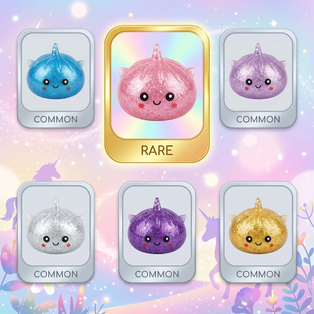 Sparkly Mystery Dumpling Squishy Unicorn Glitter — squishy dumpling toy