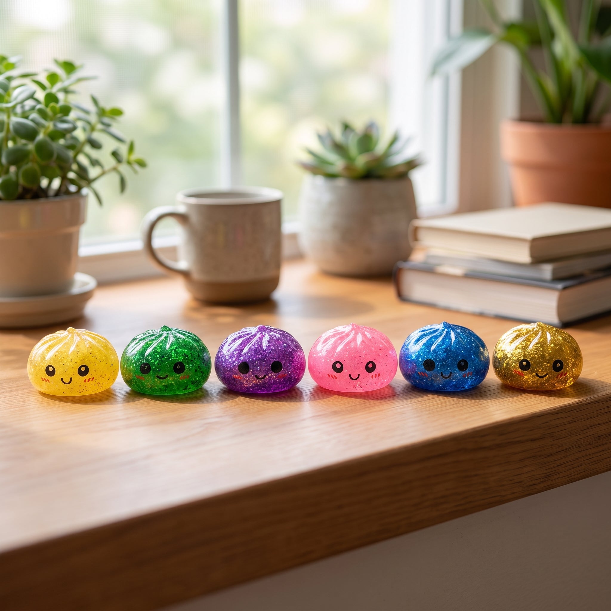 Sparkle Mystery Mini Glitter Dumpling Squishy Set — squishy dumpling toy