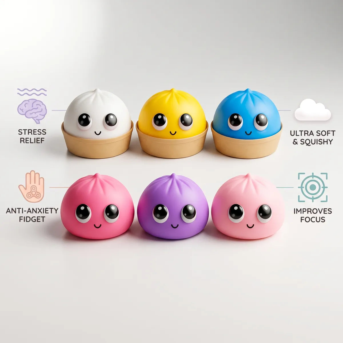 Big Eyes Mystery Pop Dumpling Squishy — squishy dumpling toy