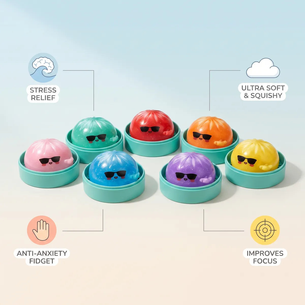 Cool Mystery Sunglasses Dumpling Squishy — squishy dumpling toy