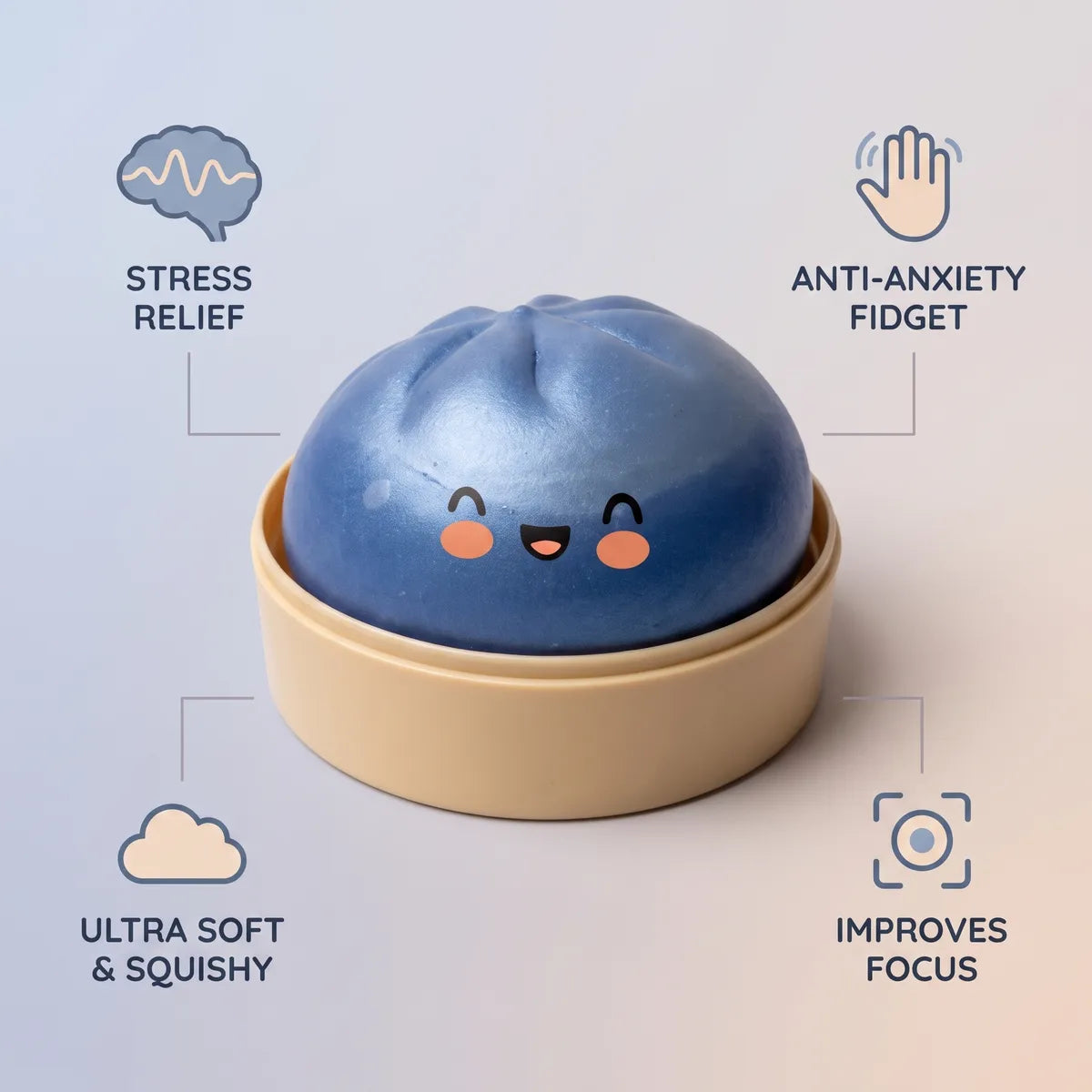 Midnight Navy Blue Dumpling Squishy — squishy dumpling toy