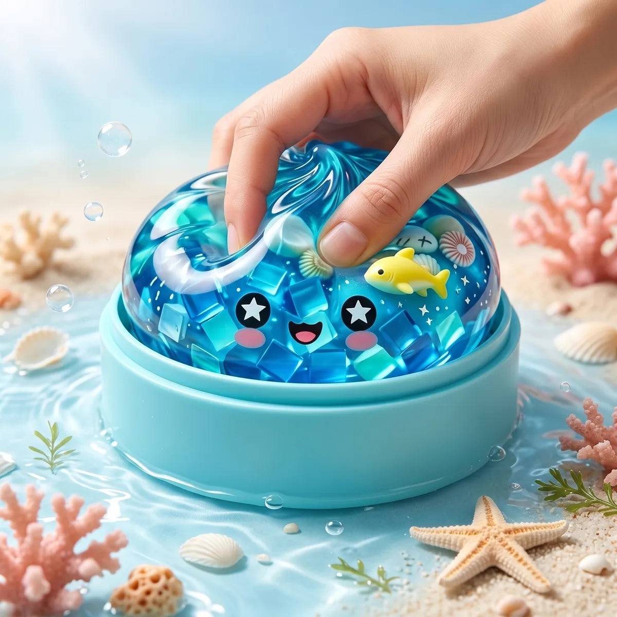 Coral Reef Ocean Glitter Dumpling Squishy — squishy dumpling toy