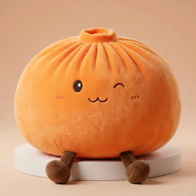 Sunset Orange Large Dumpling Squishy Toy — squishy dumpling toy
