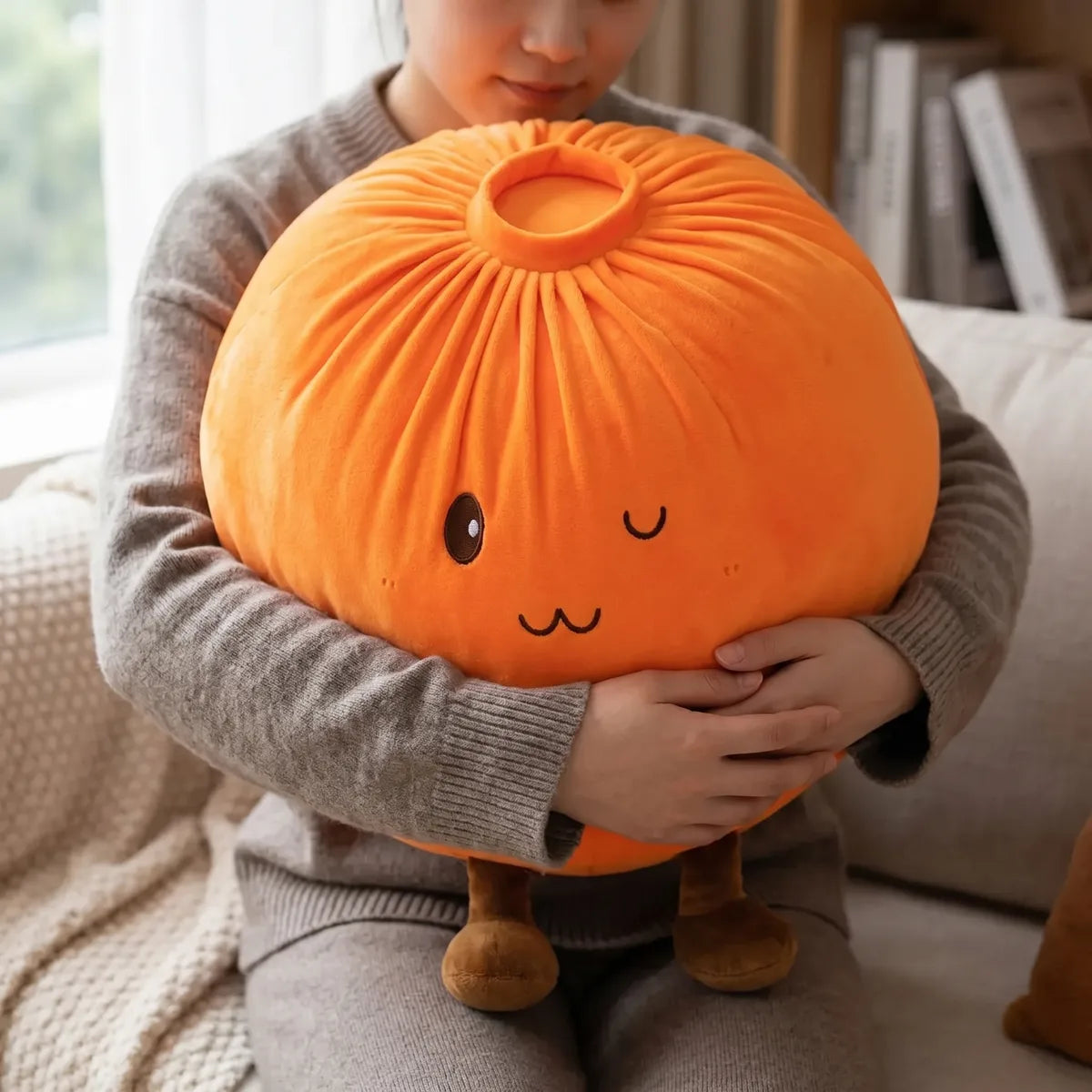 Sunset Orange Large Dumpling Squishy Toy — squishy dumpling toy