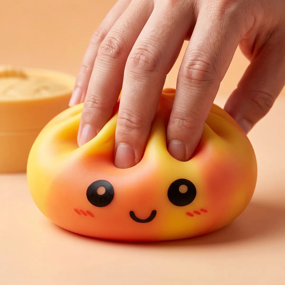 Sunset Orange Tie Dye Dumpling Squishy — squishy dumpling toy