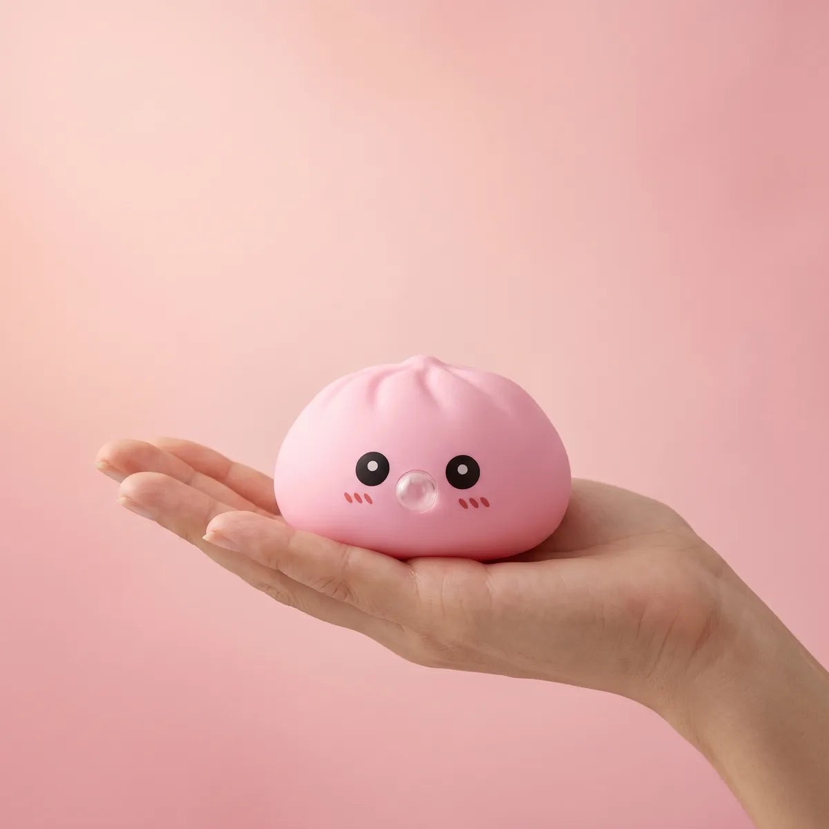 Plump Pink Blow Dumpling Squishy — squishy dumpling toy