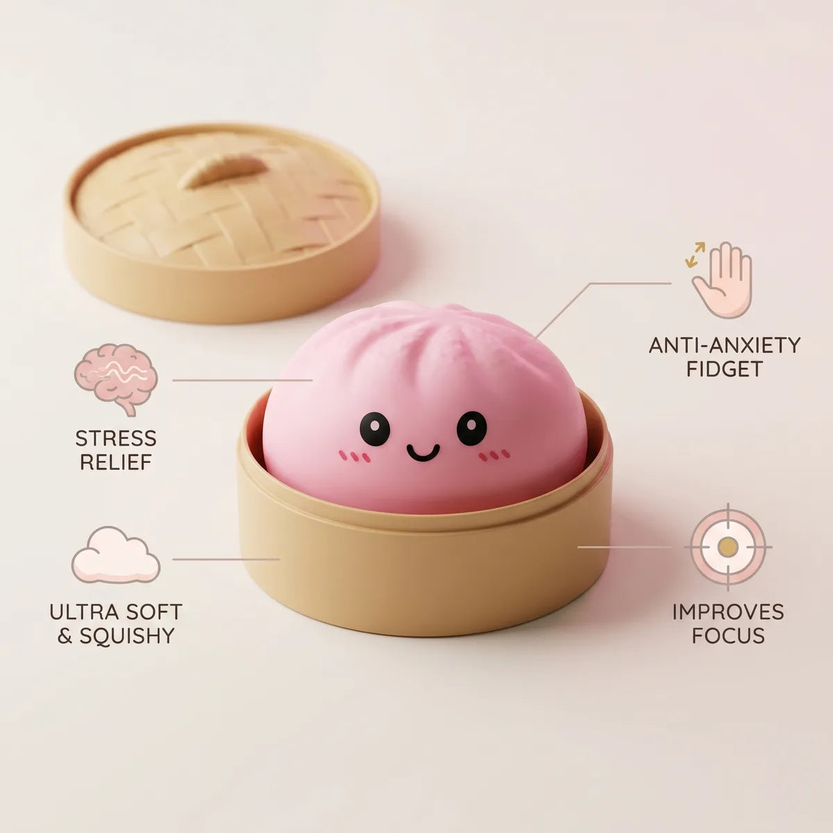 Blossom Pink Dumplings Squishy — squishy dumpling toy