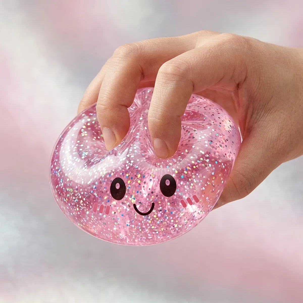 Kawaii Pink Glitter Dumpling Squishy — squishy dumpling toy