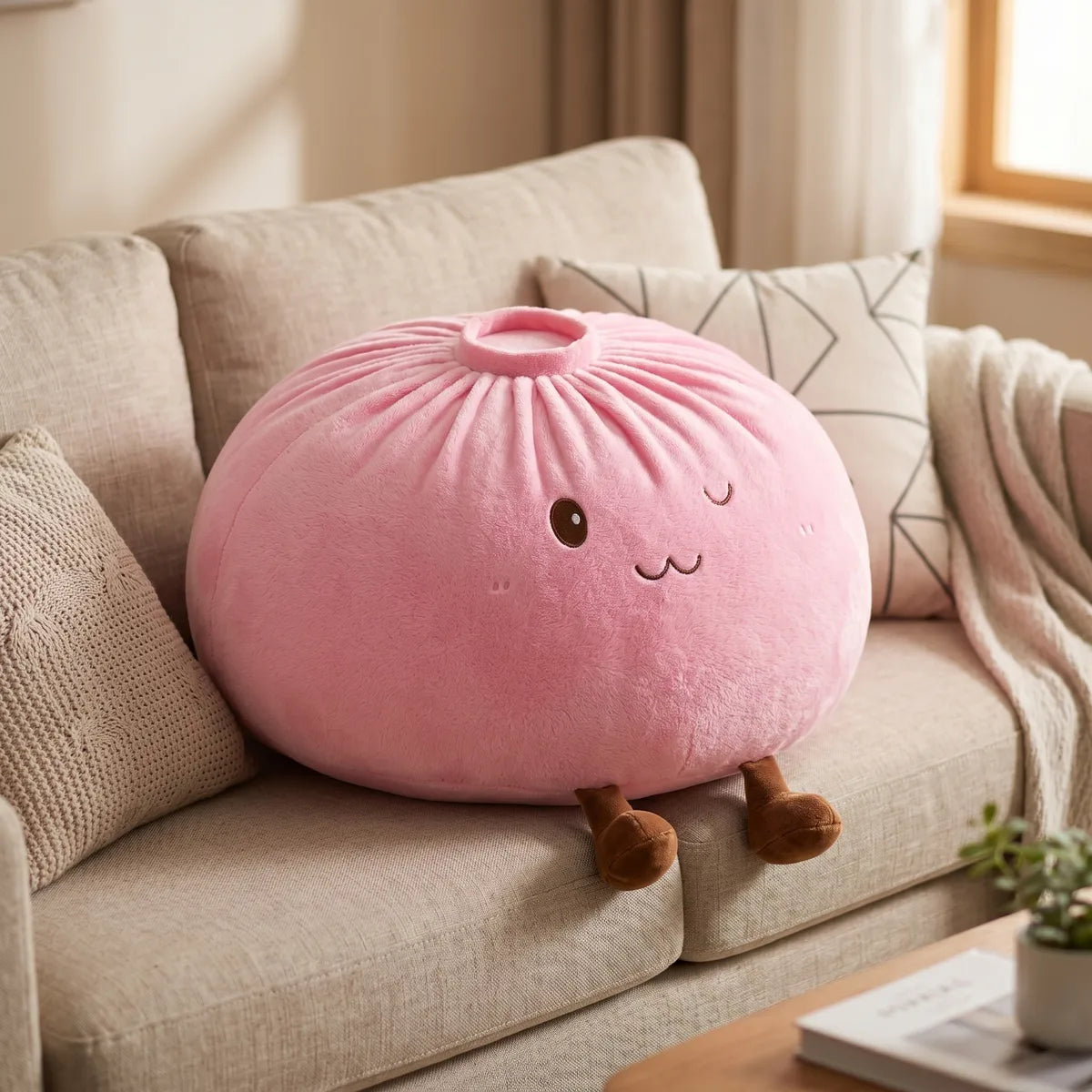 Cozy Pink Large Dumpling Squishy Toy — squishy dumpling toy