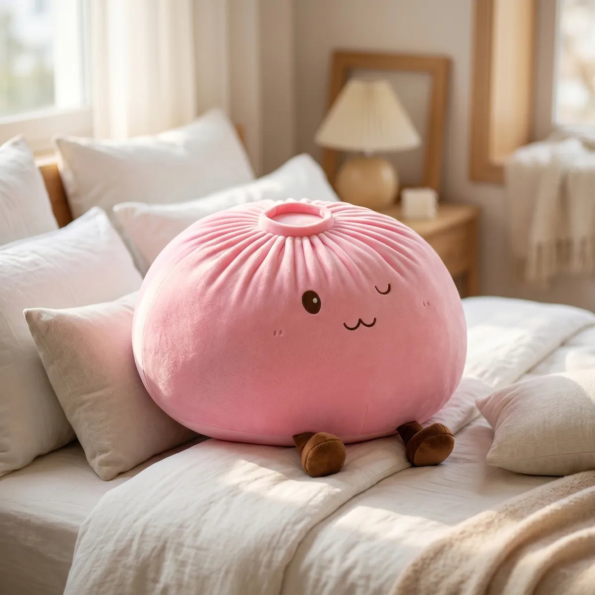 Cozy Pink Large Dumpling Squishy Toy — squishy dumpling toy