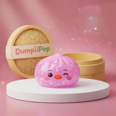 Candy Pink Penguin Dumpling Squishy — squishy dumpling toy