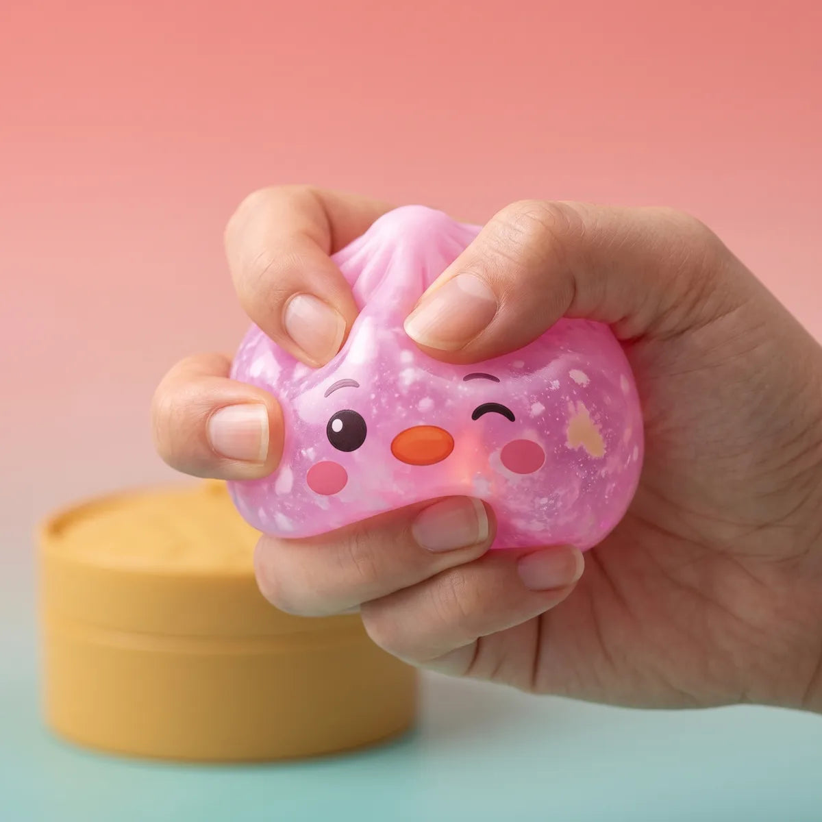 Candy Pink Penguin Dumpling Squishy — squishy dumpling toy