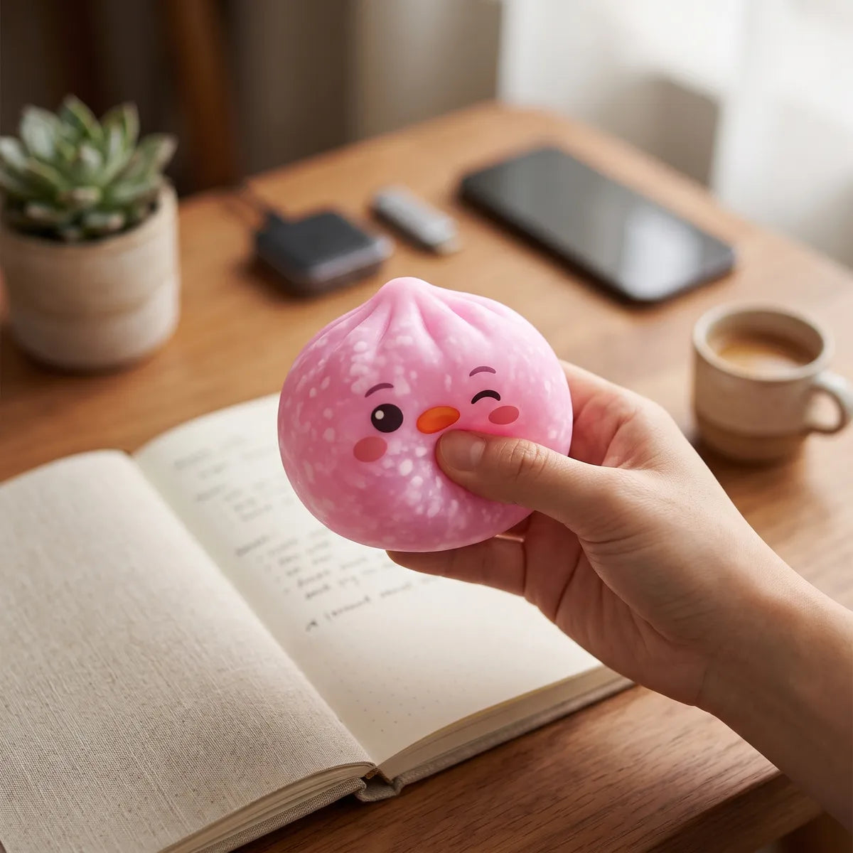 Candy Pink Penguin Dumpling Squishy — squishy dumpling toy