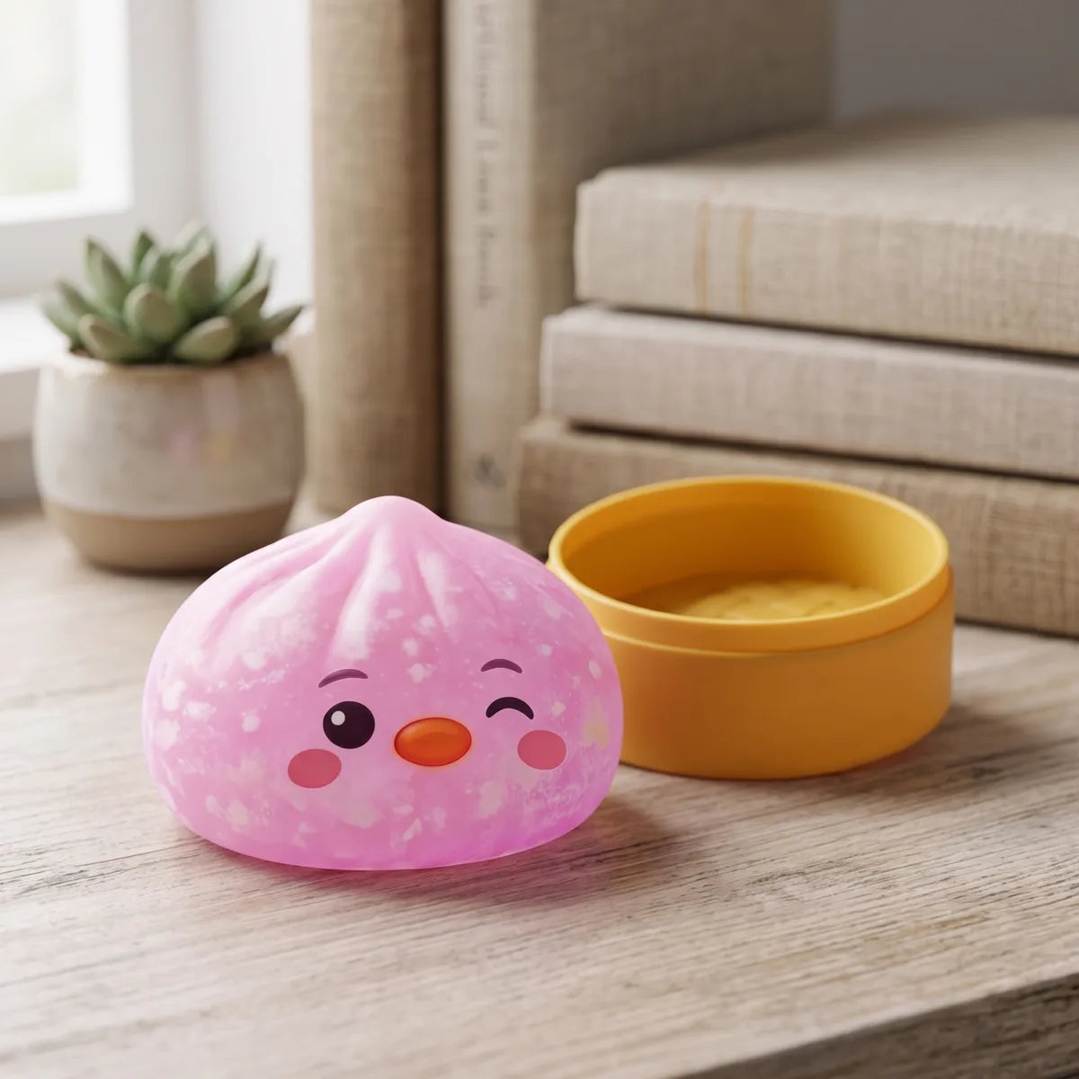 Candy Pink Penguin Dumpling Squishy — squishy dumpling toy