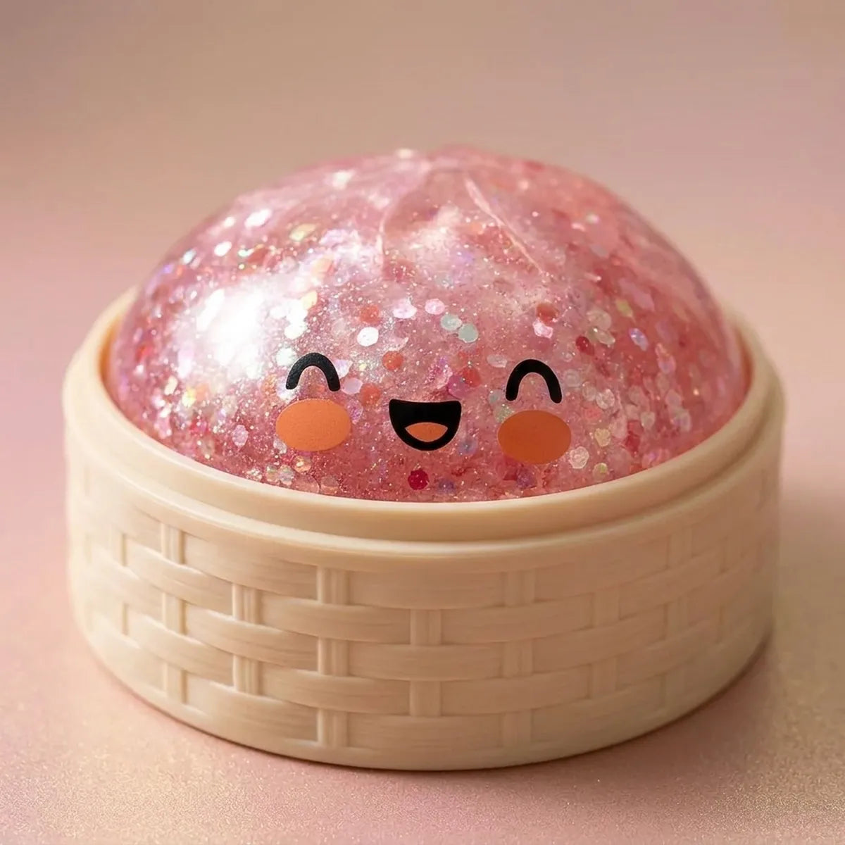 Bubblegum Pink Sparkle Dumpling Squishy — squishy dumpling toy