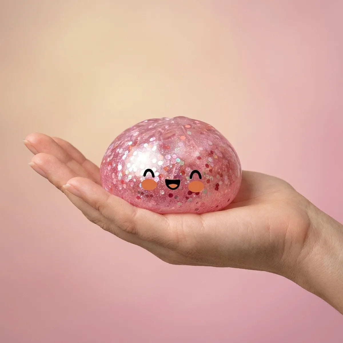 Bubblegum Pink Sparkle Dumpling Squishy — squishy dumpling toy