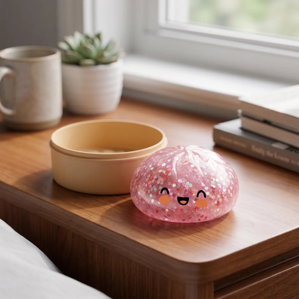 Bubblegum Pink Sparkle Dumpling Squishy — squishy dumpling toy