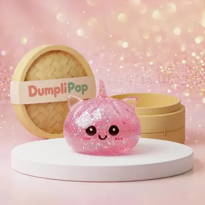Enchanted Pink Unicorn Glitter Dumpling Squishy — squishy dumpling toy