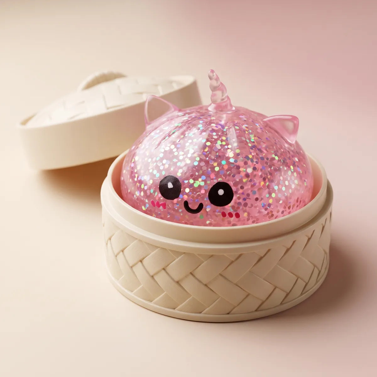 Enchanted Pink Unicorn Glitter Dumpling Squishy — squishy dumpling toy
