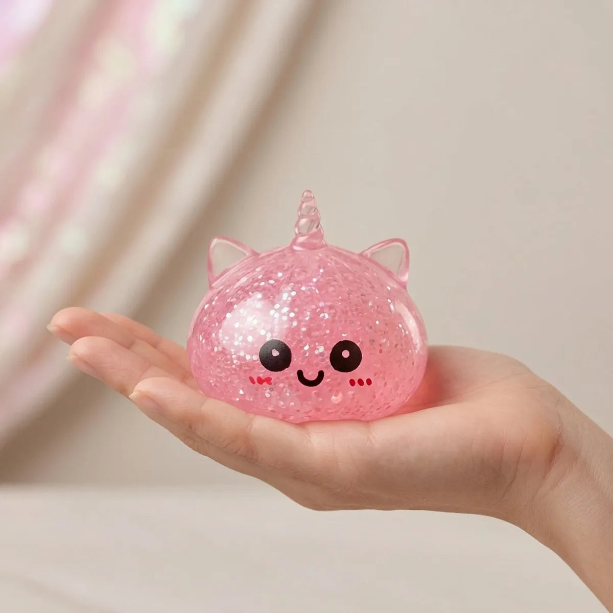 Enchanted Pink Unicorn Glitter Dumpling Squishy — squishy dumpling toy