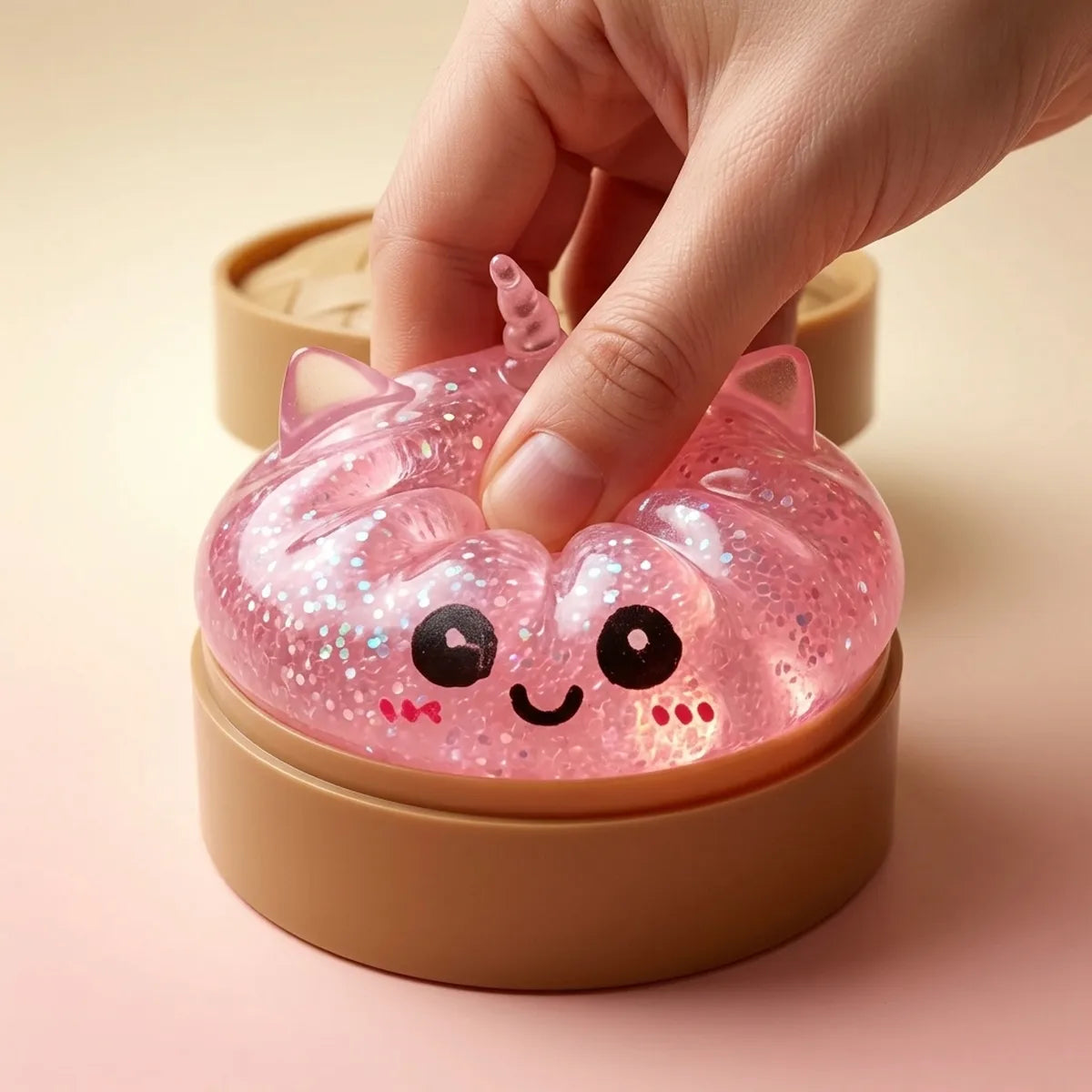 Enchanted Pink Unicorn Glitter Dumpling Squishy — squishy dumpling toy