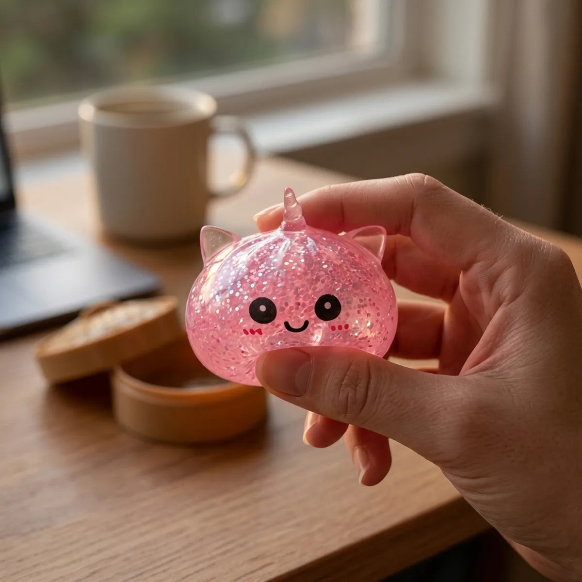 Enchanted Pink Unicorn Glitter Dumpling Squishy — squishy dumpling toy