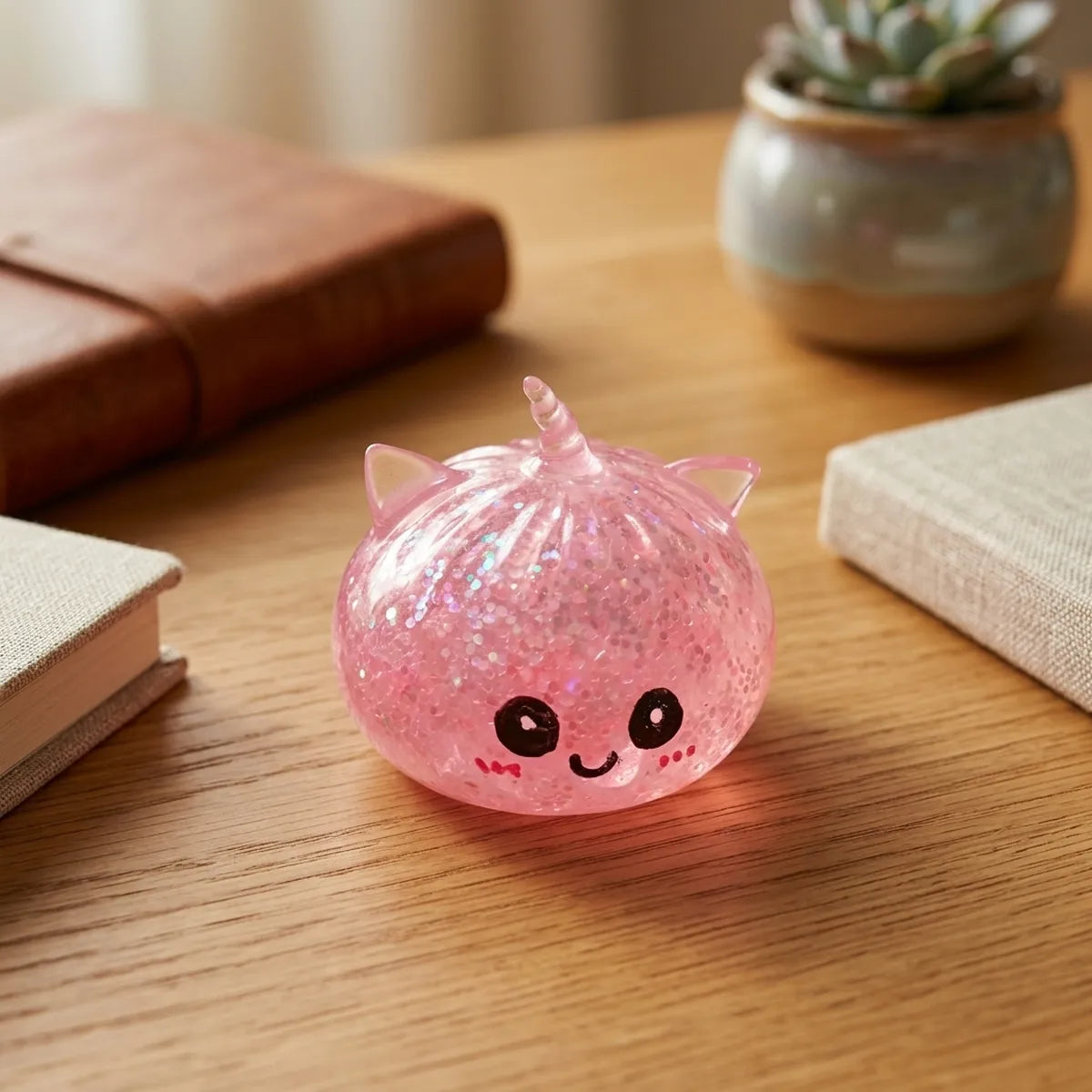 Enchanted Pink Unicorn Glitter Dumpling Squishy — squishy dumpling toy