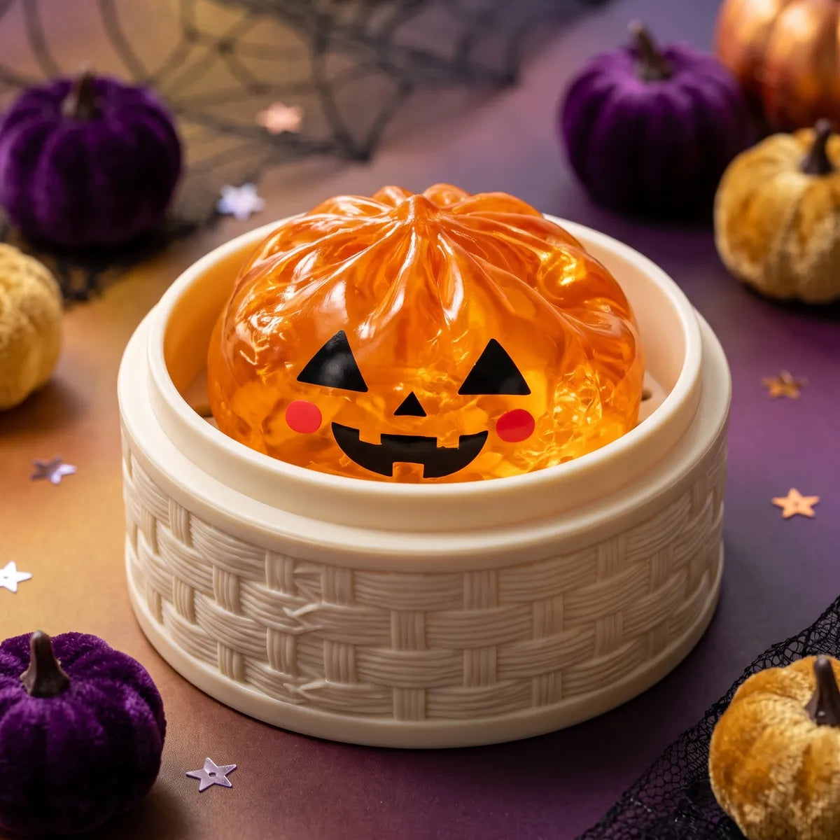 Glowing Pumpkin Halloween Dumpling Squishy — squishy dumpling toy