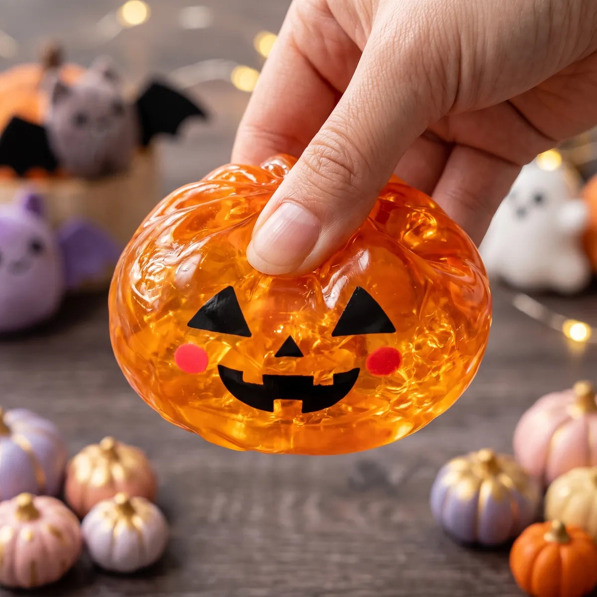 Glowing Pumpkin Halloween Dumpling Squishy — squishy dumpling toy