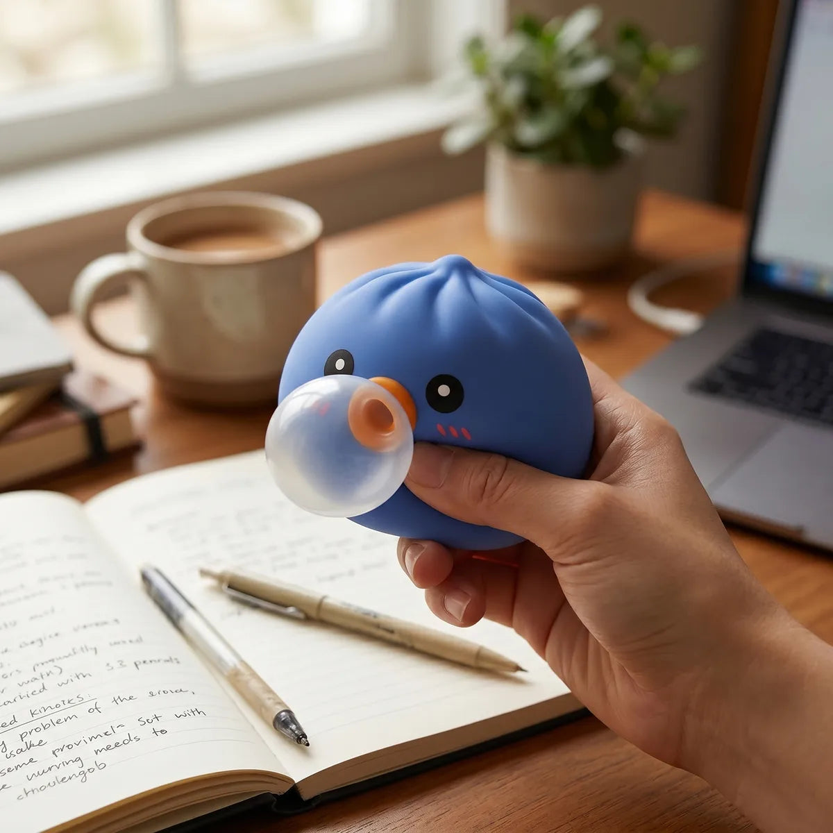 Puffy Purple Blow Dumpling Squishy — squishy dumpling toy