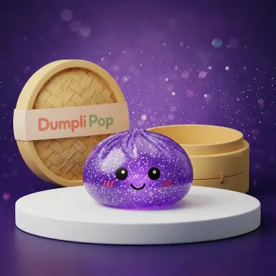 Dreamy Purple Glitter Dumpling Squishy — squishy dumpling toy
