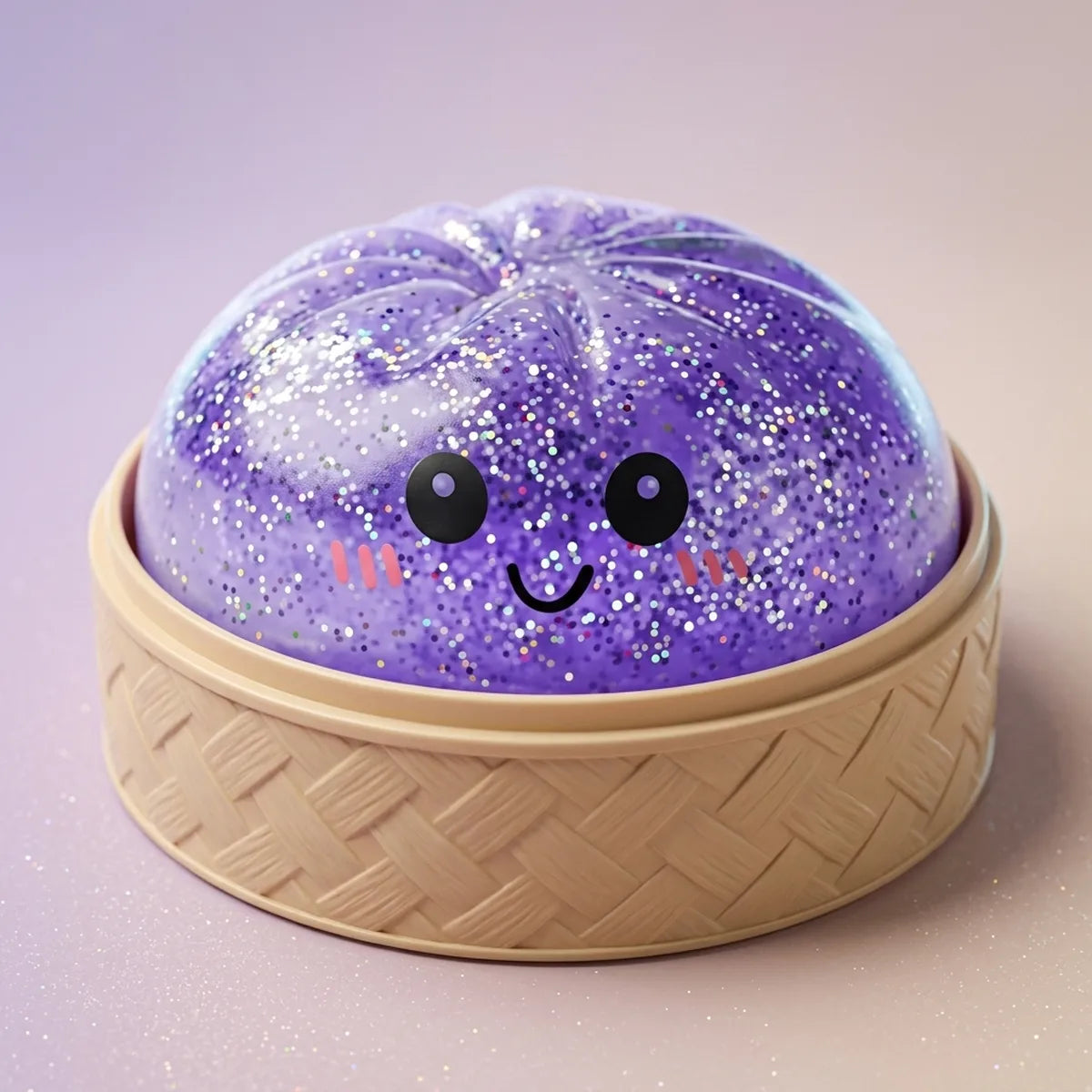 Dreamy Purple Glitter Dumpling Squishy — squishy dumpling toy